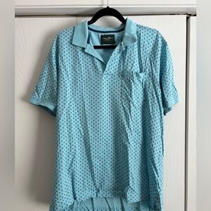 Light Blue Geometric Golf Polo